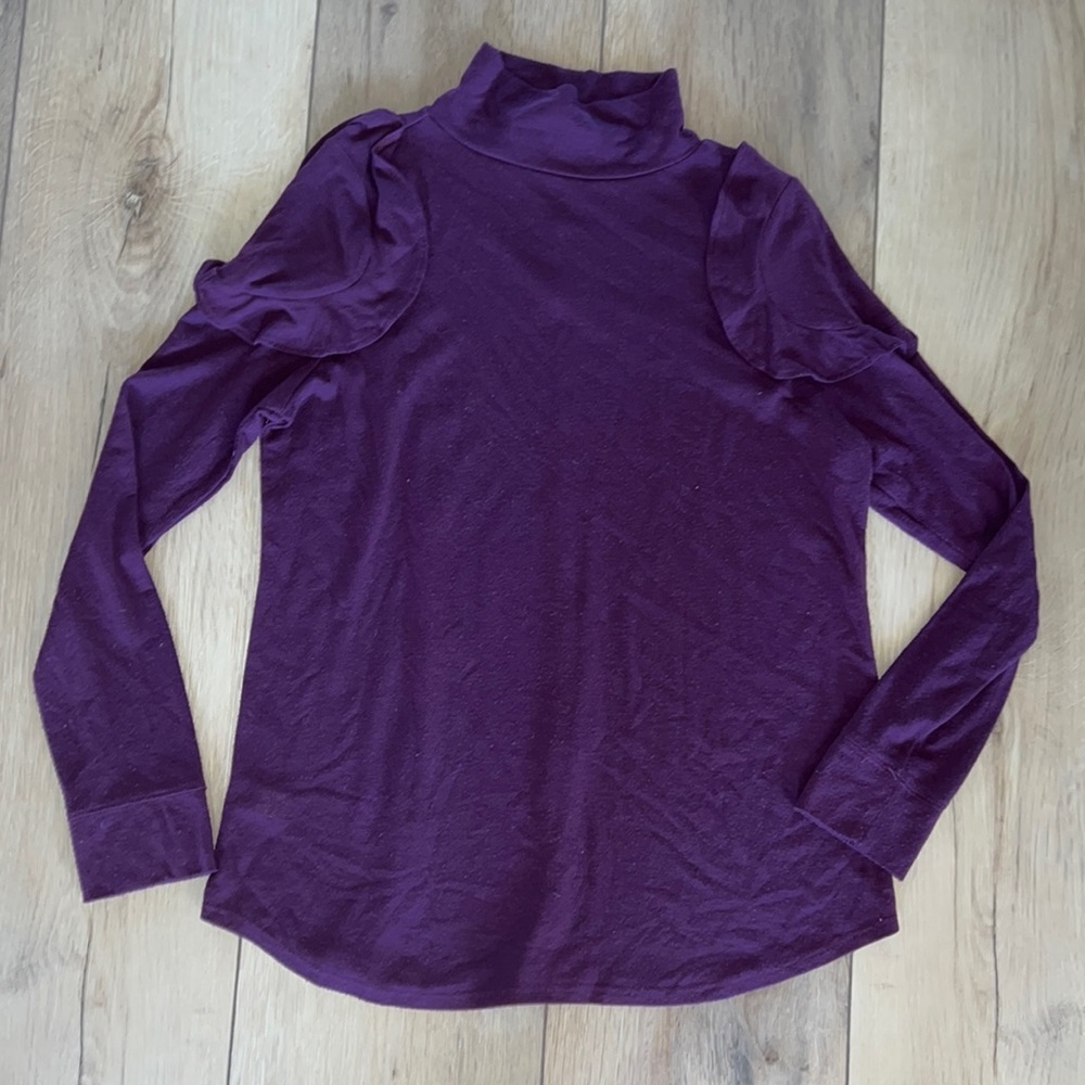 Loft long sleeve mock neck T shirt